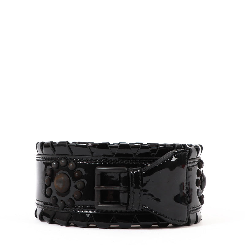 Shop safe online at Labellov in Antwerp this 100% authentic second hand Alaia Black Patent Leather Belt - size 80