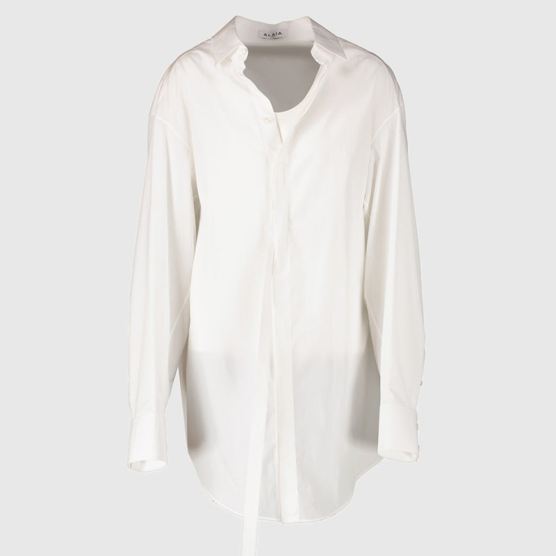 Alaïa Witte Mannelijke Ruime Blouse - Maat FR40