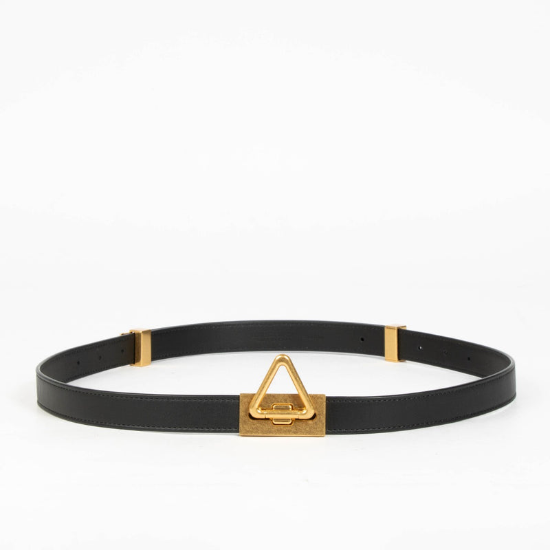 Shop this 100% authentic Bottega Veneta Black Calfskin Triangle Belt in size 85 at labellov.com.