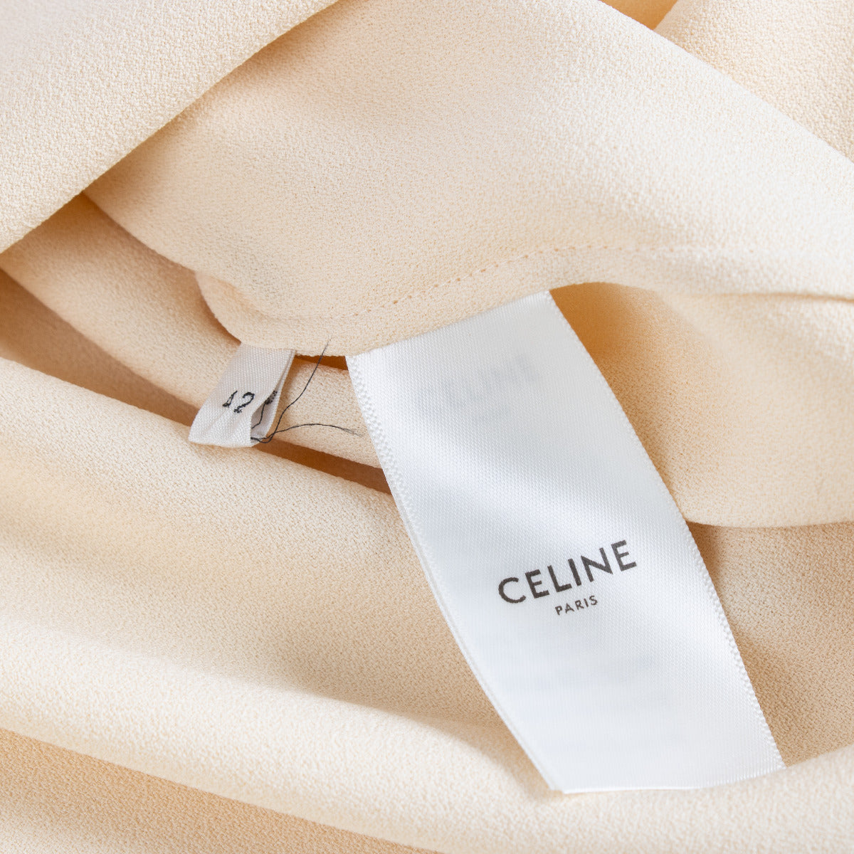 Celine Beige Ruchesblouse Kort - maat 42