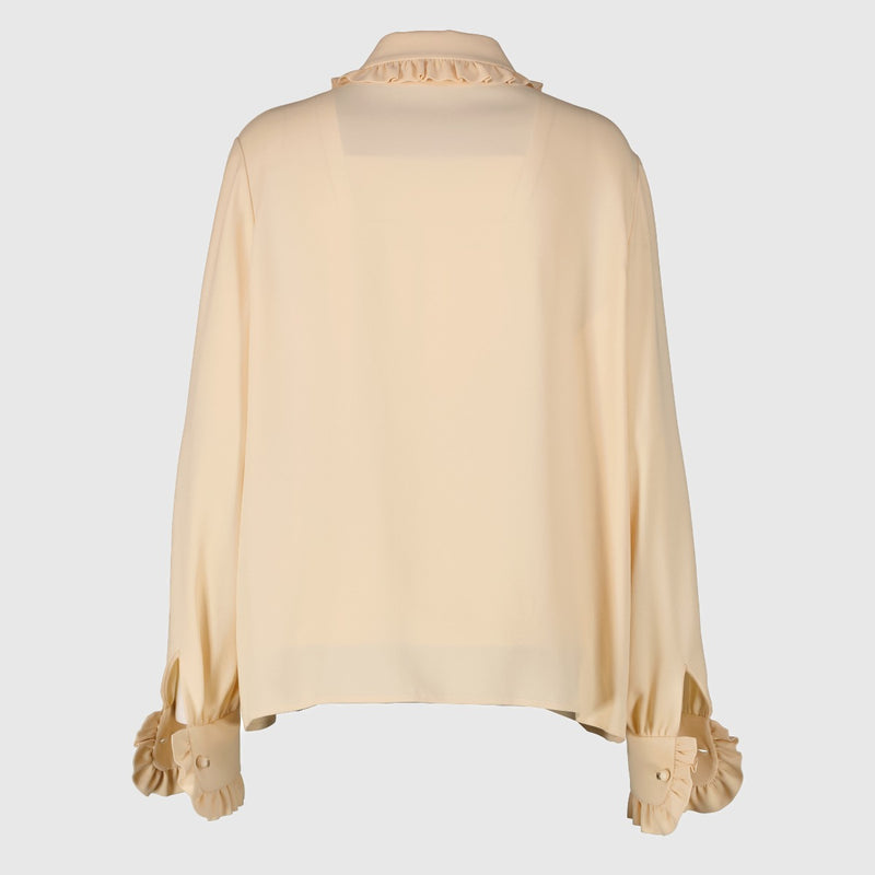 Céline Beige Ruffle Blouse - maat 42