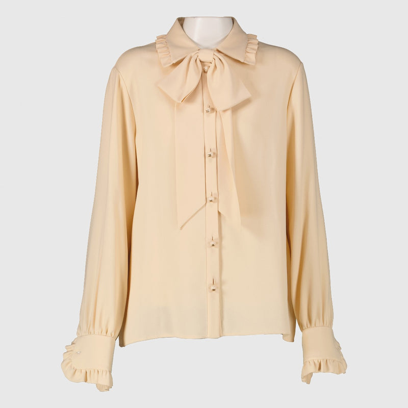 Céline Beige Ruffle Blouse - maat 42