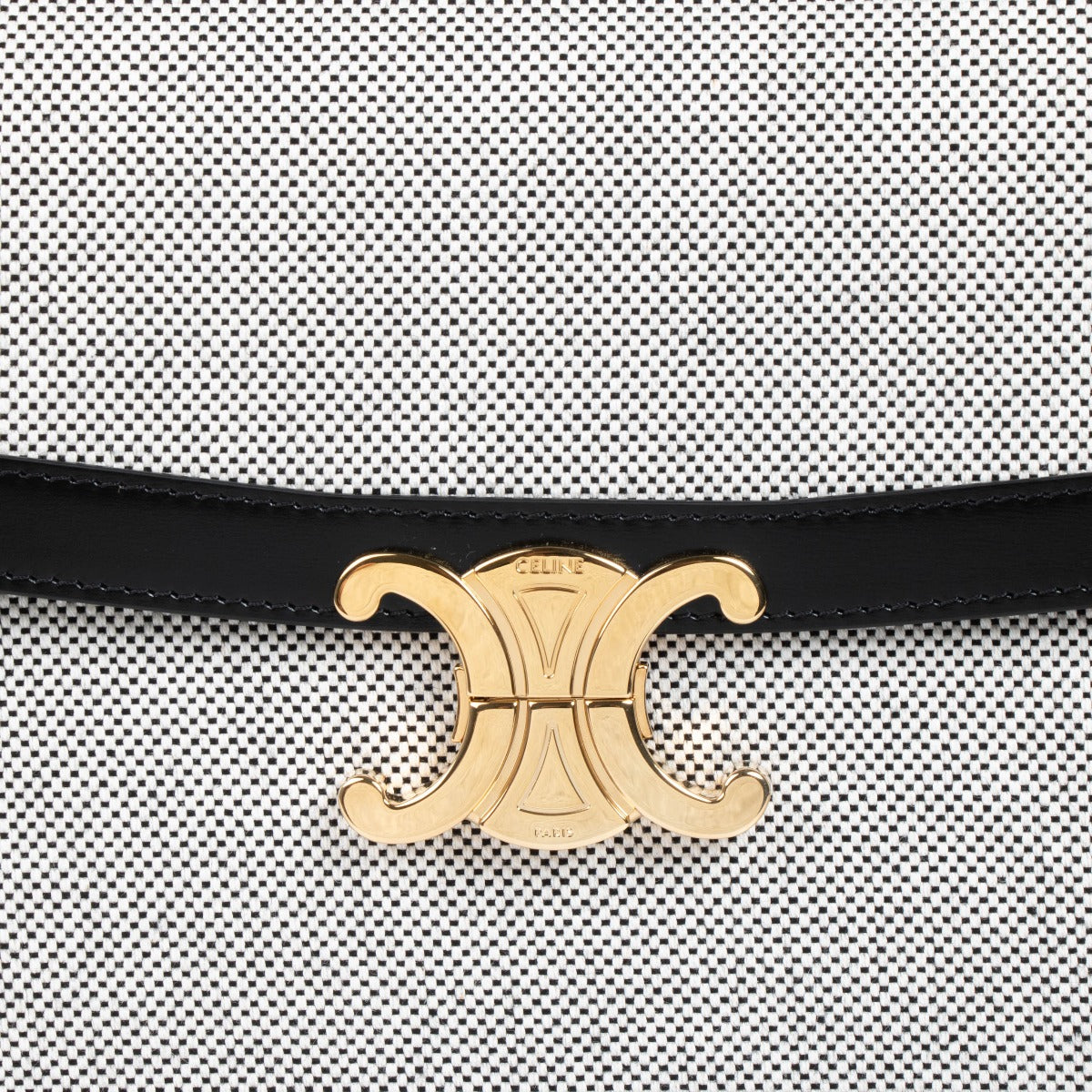 Authentic pre-loved Celine Black Canvas Triomphe Crossbody Bag on Labellov.com
