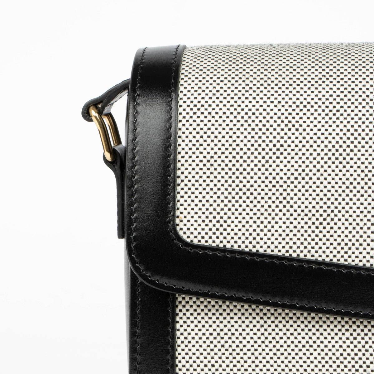 Authentic pre-loved Celine Black Canvas Triomphe Crossbody Bag on Labellov.com