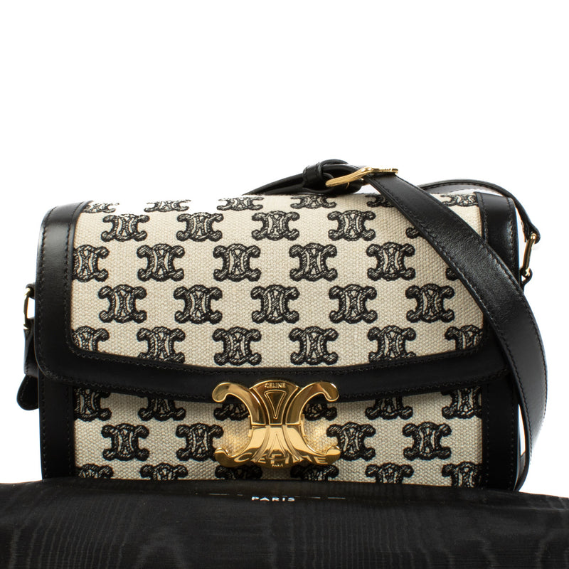 Are you looking for an authentic designer bag such as this Celine Black Canvas Classique Triomphe Bag? Shop safe and secure at Labellov.