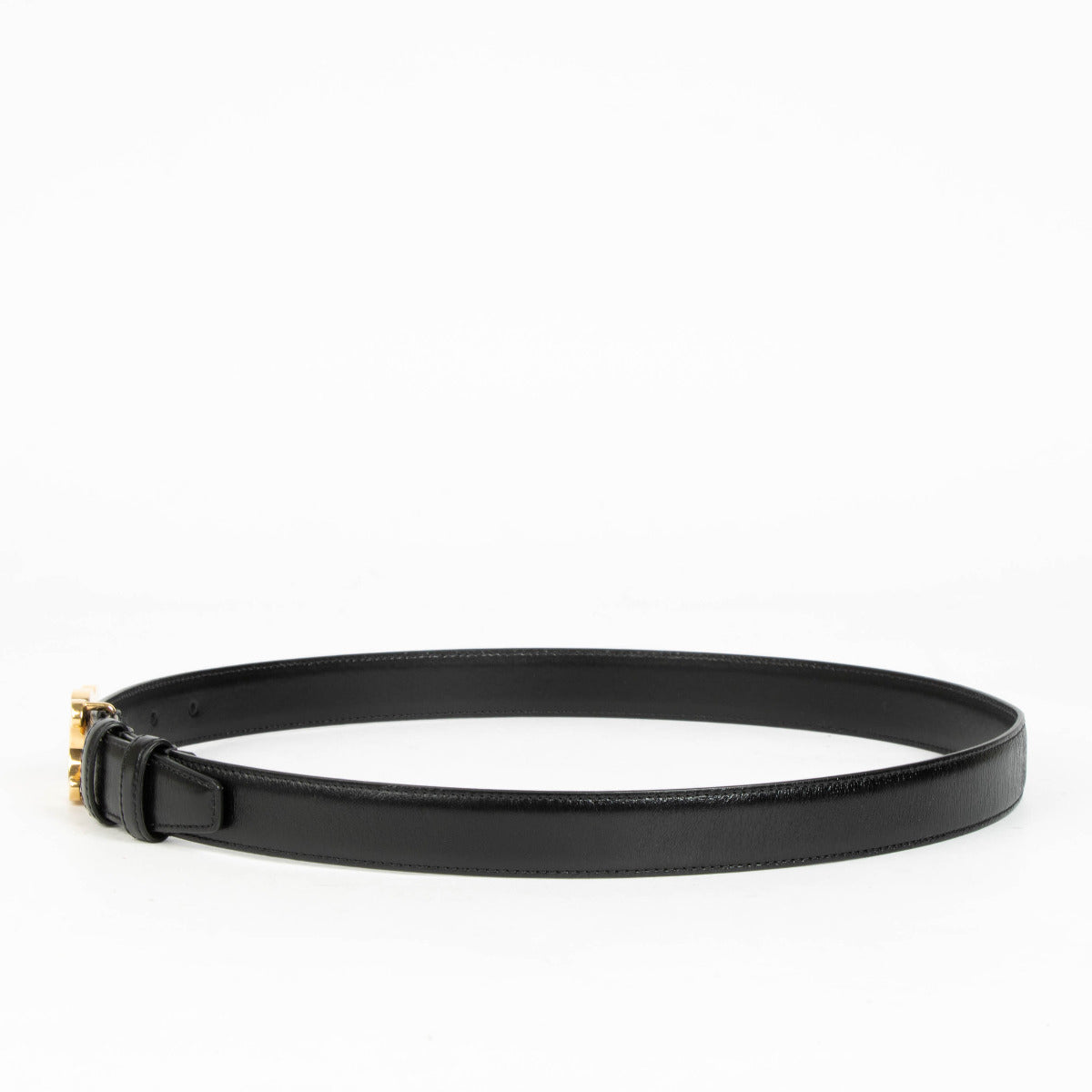 Ceinture Triomphe en cuir noir Celine - taille 85