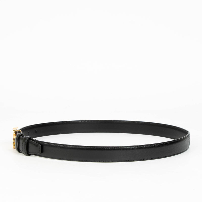 Ceinture Triomphe en cuir noir Celine - taille 85