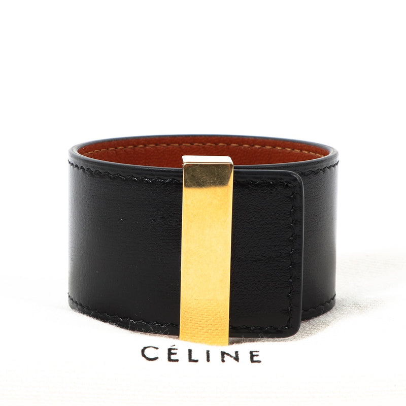 Shop safe online at Labellov in Antwerp this 100% authentic second hand Celine Black Leather Bracelet - size L