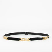Shop this 100% authentic Celine Black Gourmette Triomphe Leather Belt - One size in one size at labellov.com