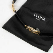 Shop this 100% authentic Celine Black Gourmette Triomphe Leather Belt - One size in one size at labellov.com