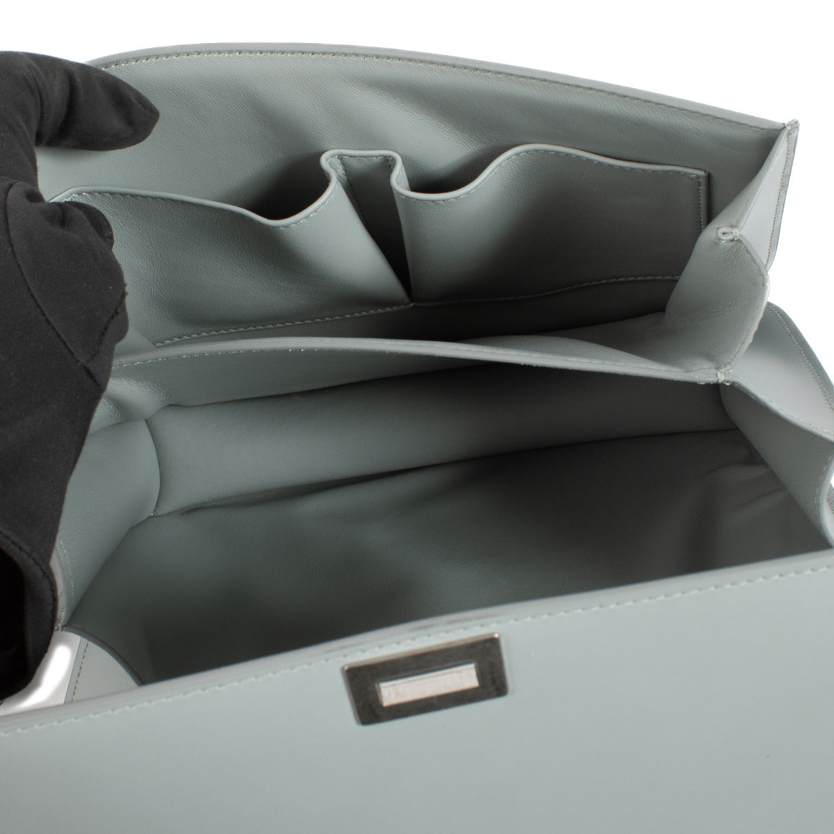 Come and shop the Celine Grey Shiny Calfskin Classic Box Bag at Labellov shop in antwerp or Knokke.