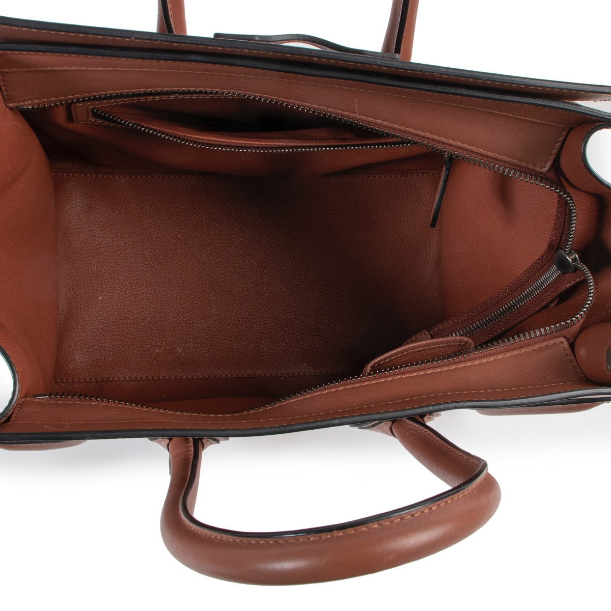 Buy an authentic second hand Céline Luggage Mini Brown Leather Top Handle in good condition at Labellov