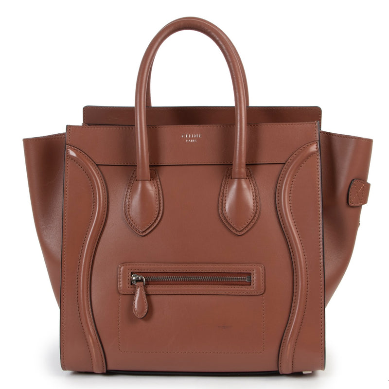 Buy an authentic second hand Céline Luggage Mini Brown Leather Top Handle in good condition at Labellov
