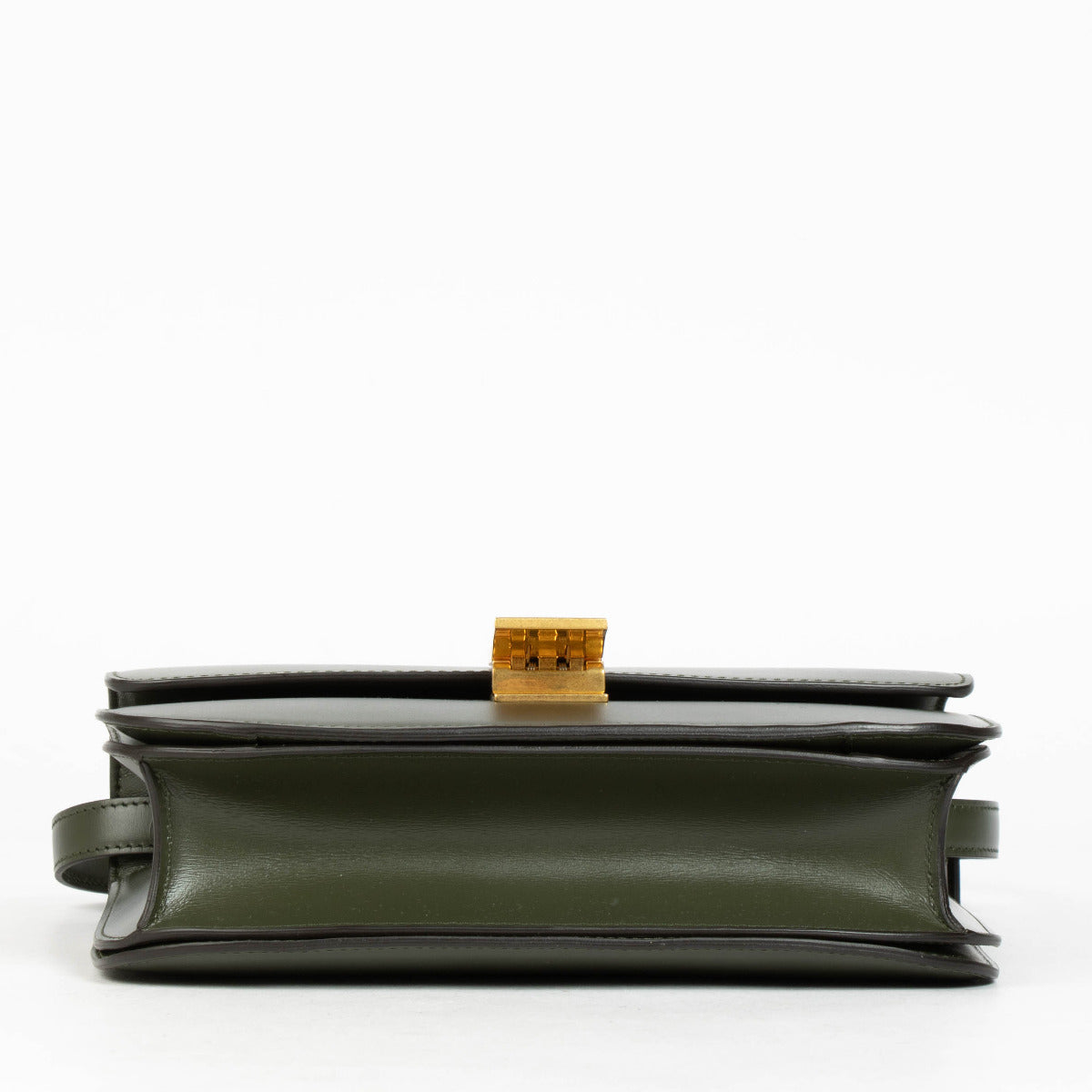 Sac Classique Moyen en Cuir de Veau Vert Céline