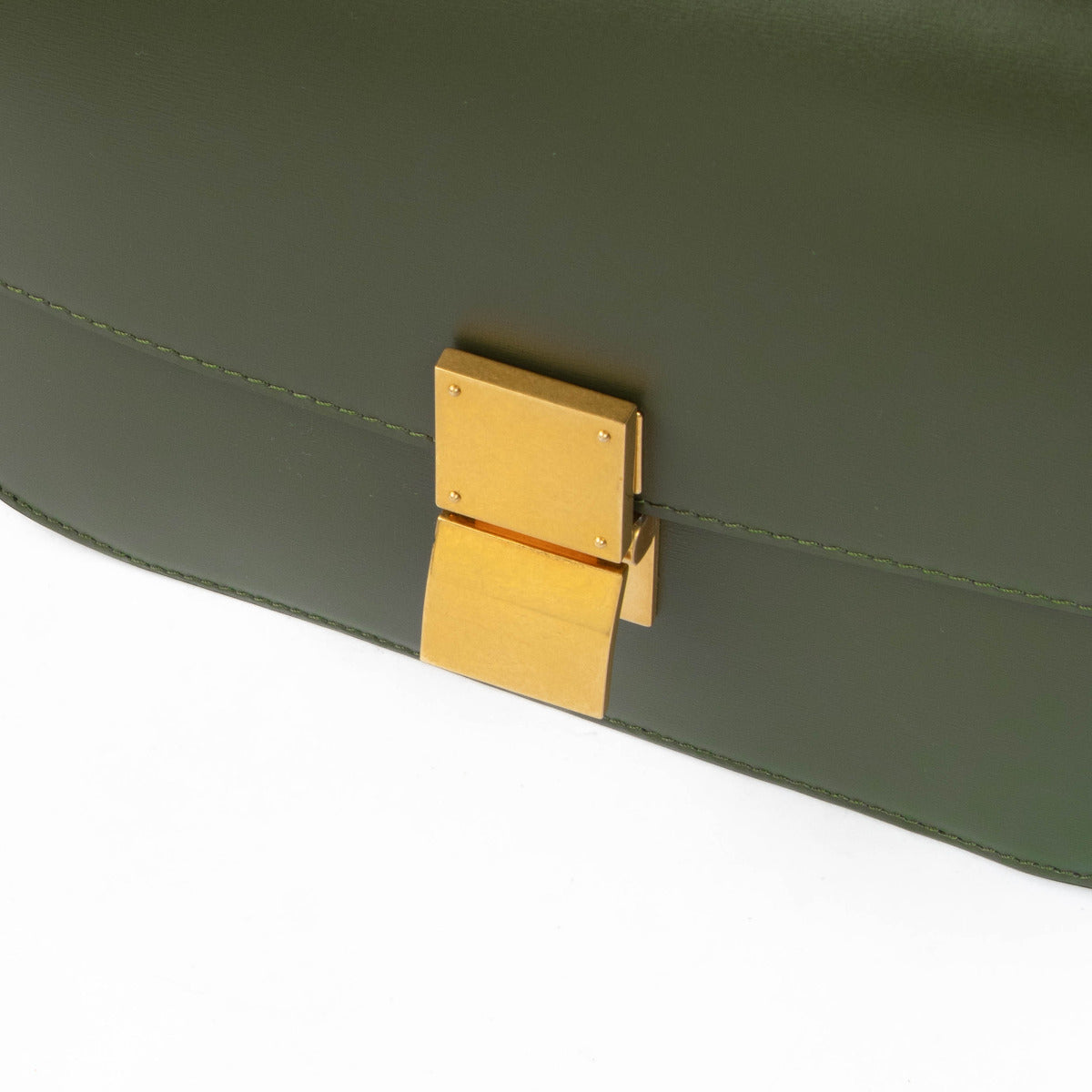Celine Green Calfskin Leather Box Bag