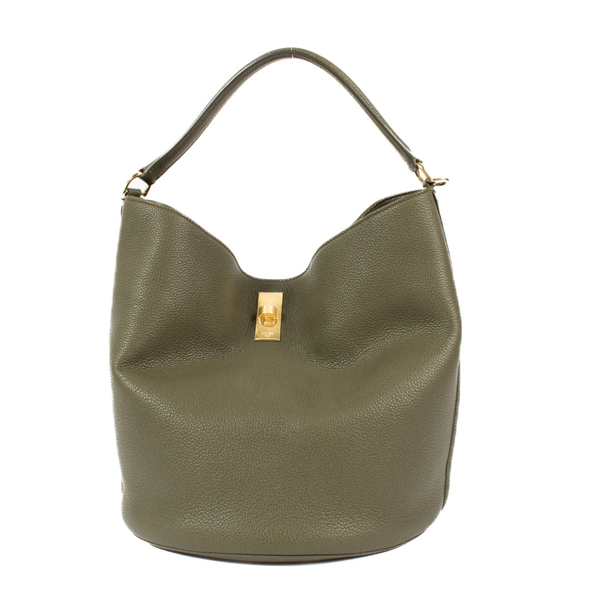 Shop safe online at Labellov in Antwerp, Brussels and Knokke this 100% authentic second hand Celine Kaki 16 Bucket Bag. Veilig online tweedehands authentieke Celine Kaki 16 Bucket Bag handtas kopen bij Labellov.