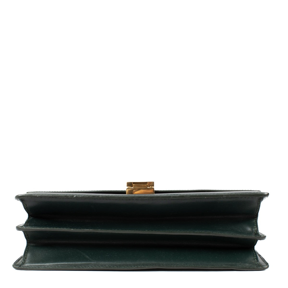 Shop safe online at Labellov in Antwerp Brussels and Knokke this 100% authentic second hand Celine Dark Green Classic Box East West Chain Bag.