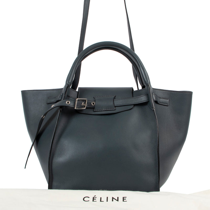 Celine Petrol Leather Small Big Bag