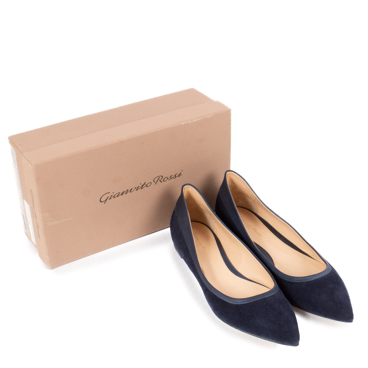 shop 100% authentic second hand Gianvito Rossi Blue Ballerinas - Size 42 on Labellov.com