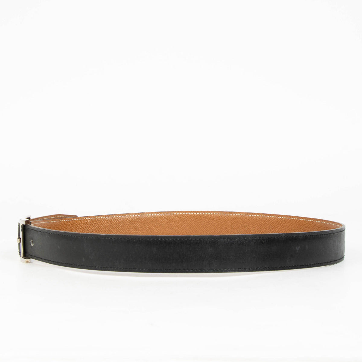 Hermès Black and Gold Reversible Quentin Belt - size 80 for the best price at Labellov secondhand luxury