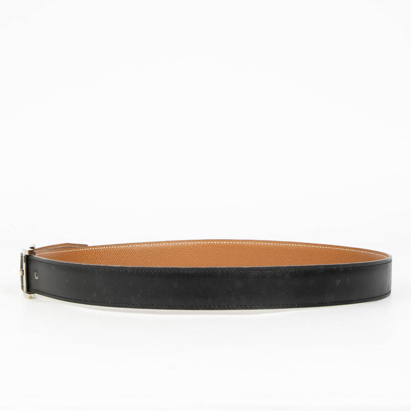 Hermès Black and Gold Reversible Quentin Belt - size 80 for the best price at Labellov secondhand luxury