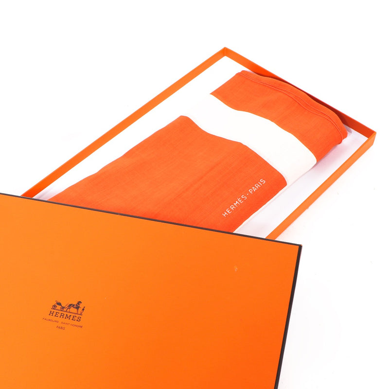 Shop safe online at Labellov in Antwerp this 100% authentic second hand Hermès Orange and White Cotton Pareo