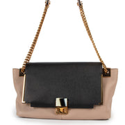 Buy an authentic second hand Lanvin Black and Beige Trapeze Shaped Leather Shoulder Bag in very good condition at Labellov