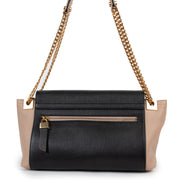 Buy an authentic second hand Lanvin Black and Beige Trapeze Shaped Leather Shoulder Bag in very good condition at Labellov