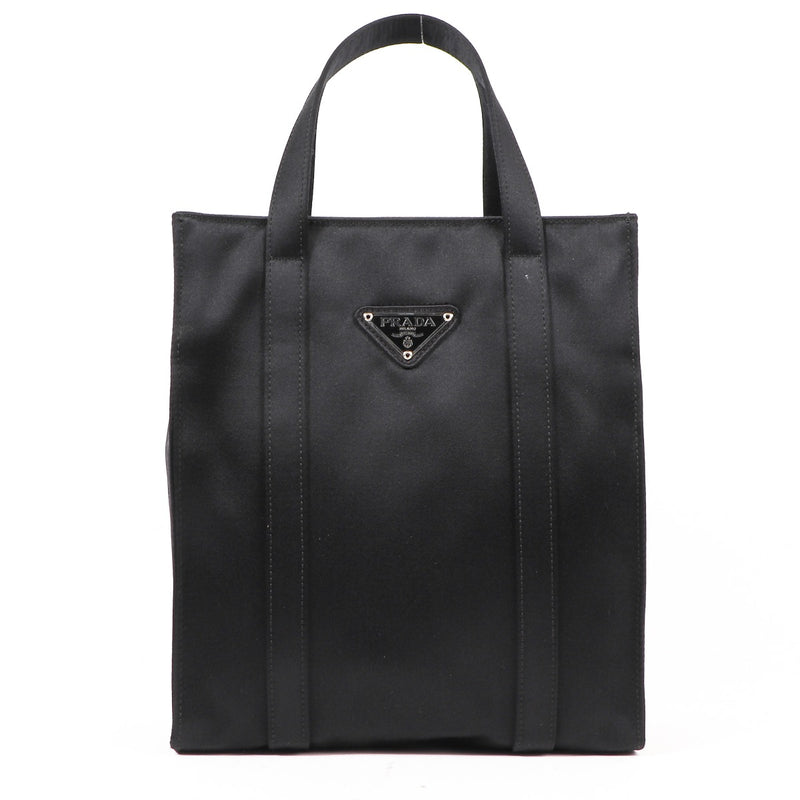 Shop safe online at Labellov in Antwerp, Brussels or Knokke this 100% authentic second hand Prada Black Satin Top Handle