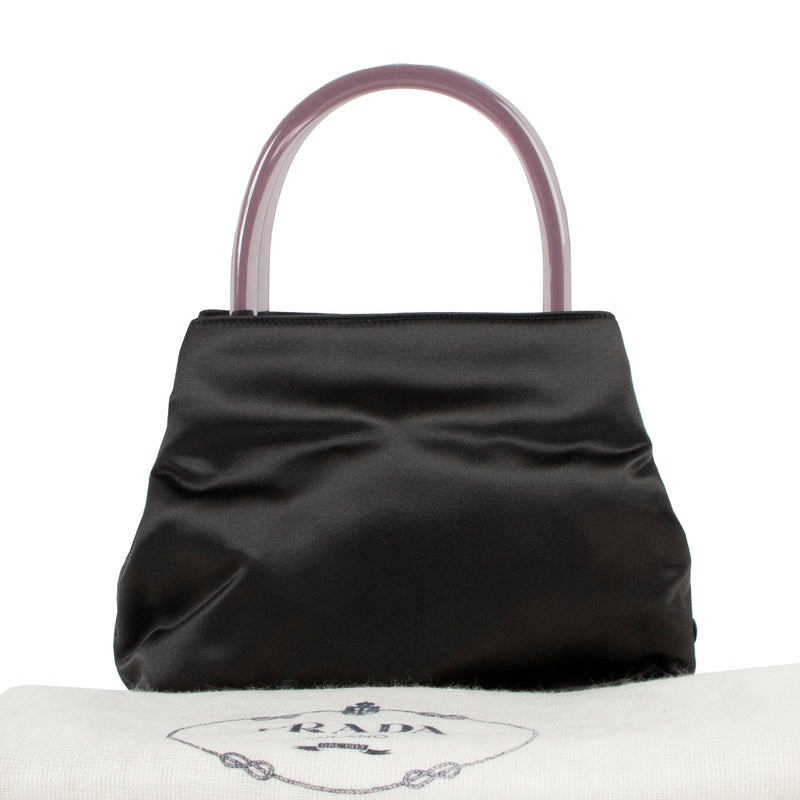 pour le meilleur prix chez Labellov à Anvers Prada Black Satin Top Handle