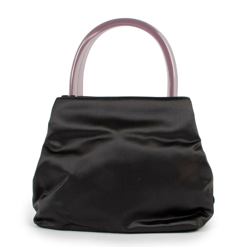 Prada Black Satin Top Handle for the best price at Labellov secondhand luxury