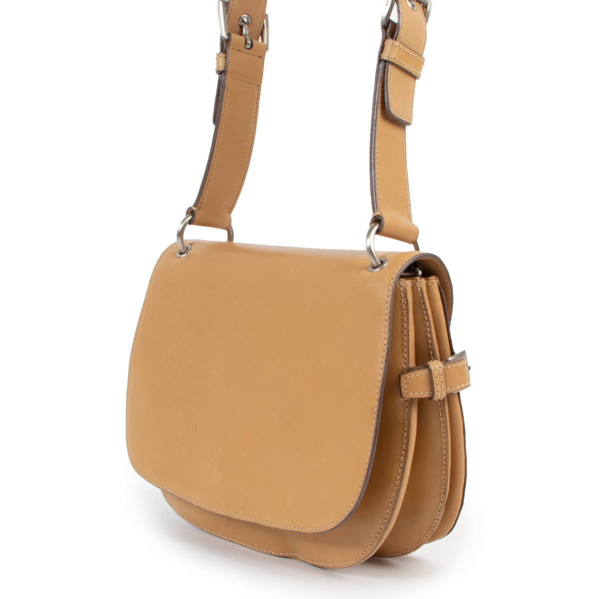 Prada Beige Saddle Crossbody Bag