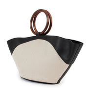 The Row Market Leather Trimmed Canvas Tote