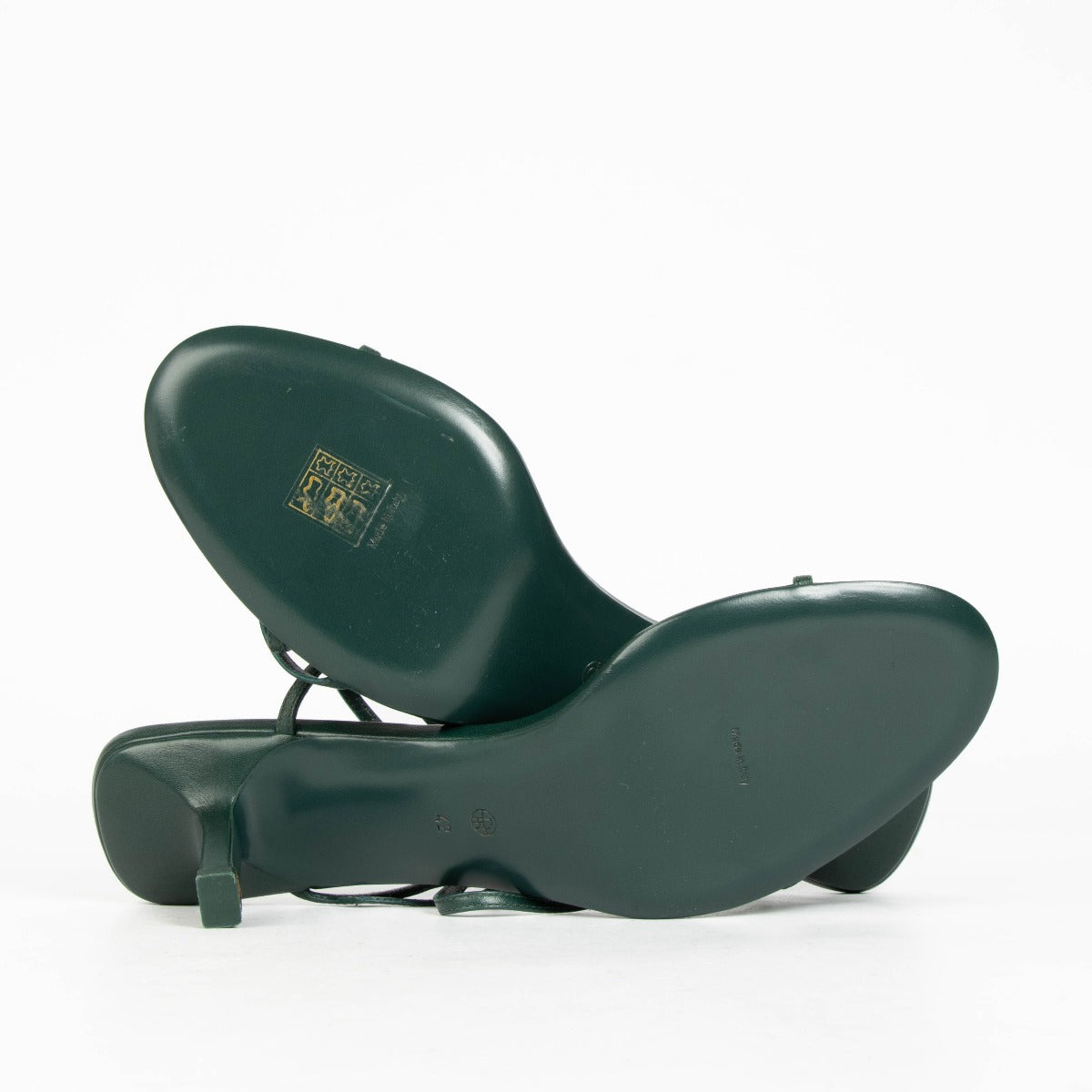 Shop this 100% authentic The Row Green Kid Leather Bare Sandals in size 42 at labellov.com.