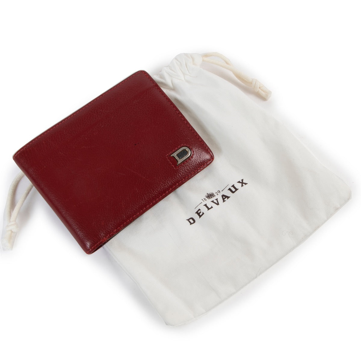 Shop safe online at Labellov in Antwerp this 100% authentic second hand Delvaux Red Leather Flap Wallet