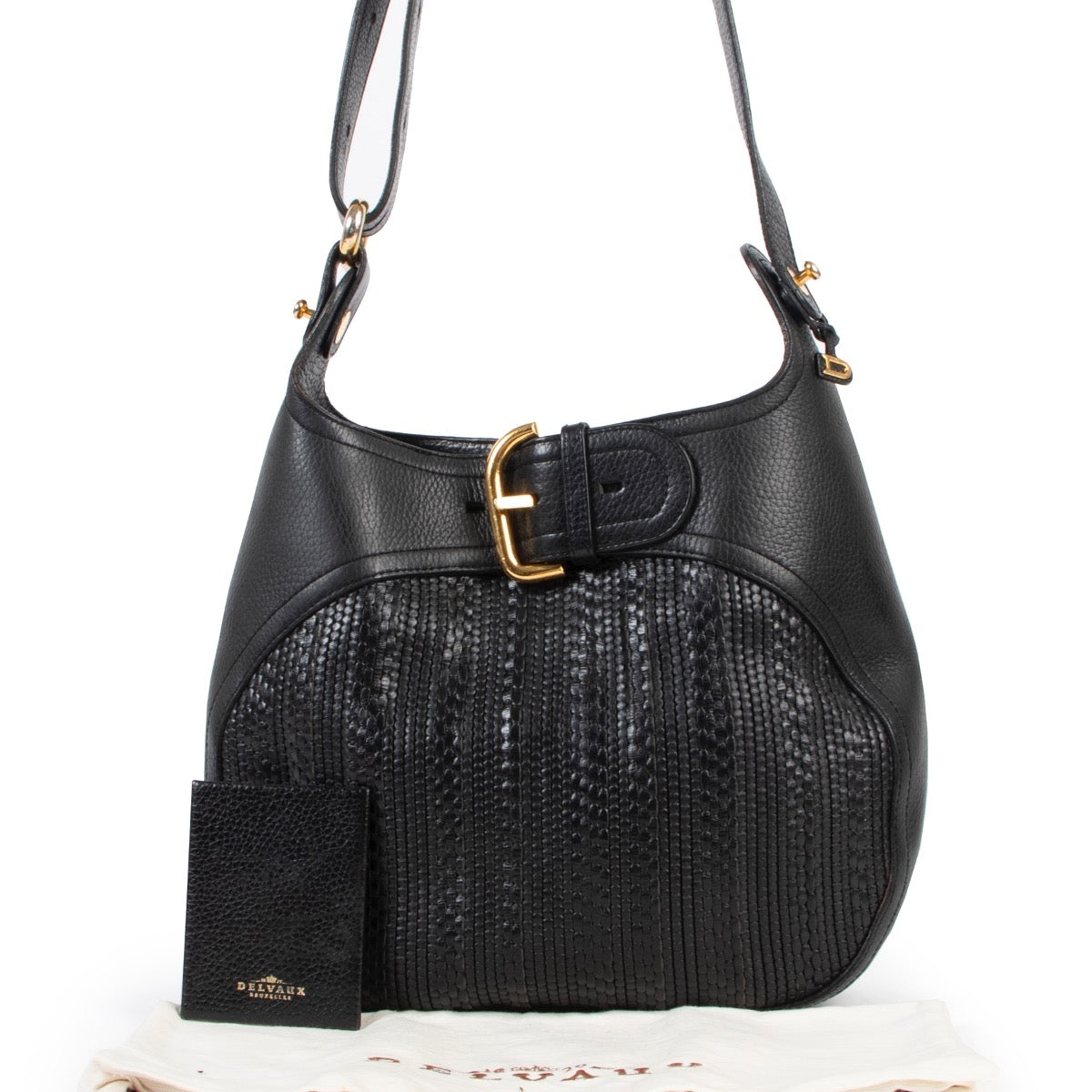Delvaux Black Chardonnay Toile de Cuir Crossbody Bag