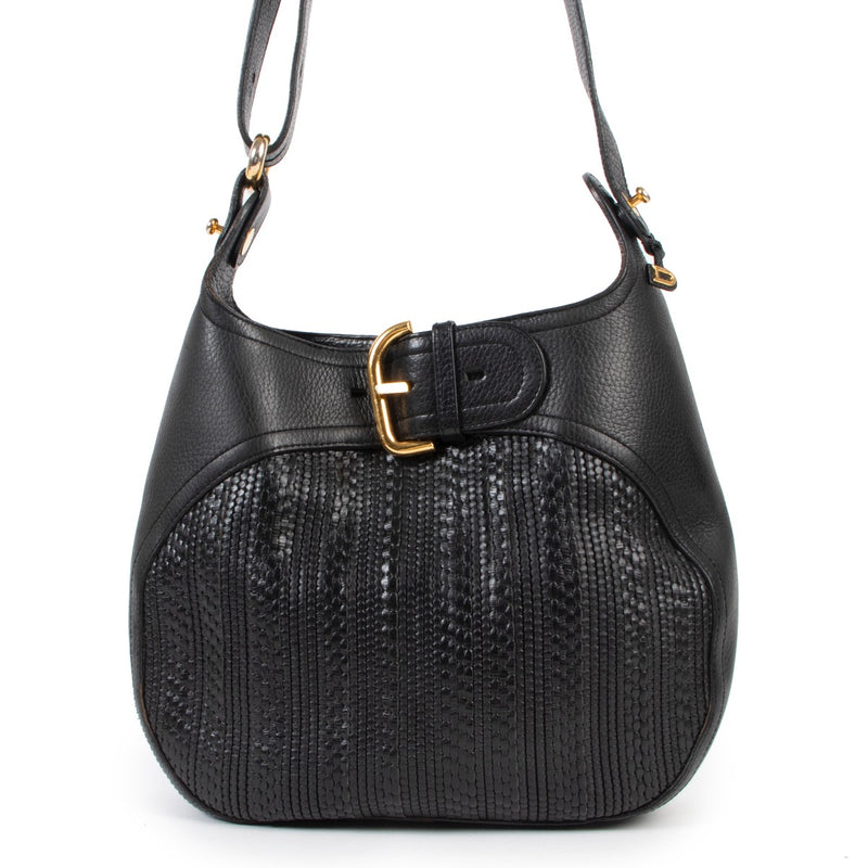 Delvaux Black Chardonnay Toile de Cuir Crossbody Bag