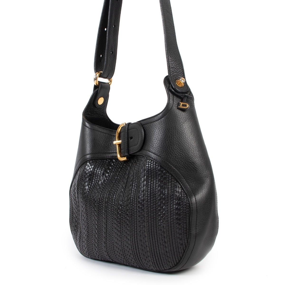 Delvaux Black Chardonnay Toile de Cuir Crossbody Bag
