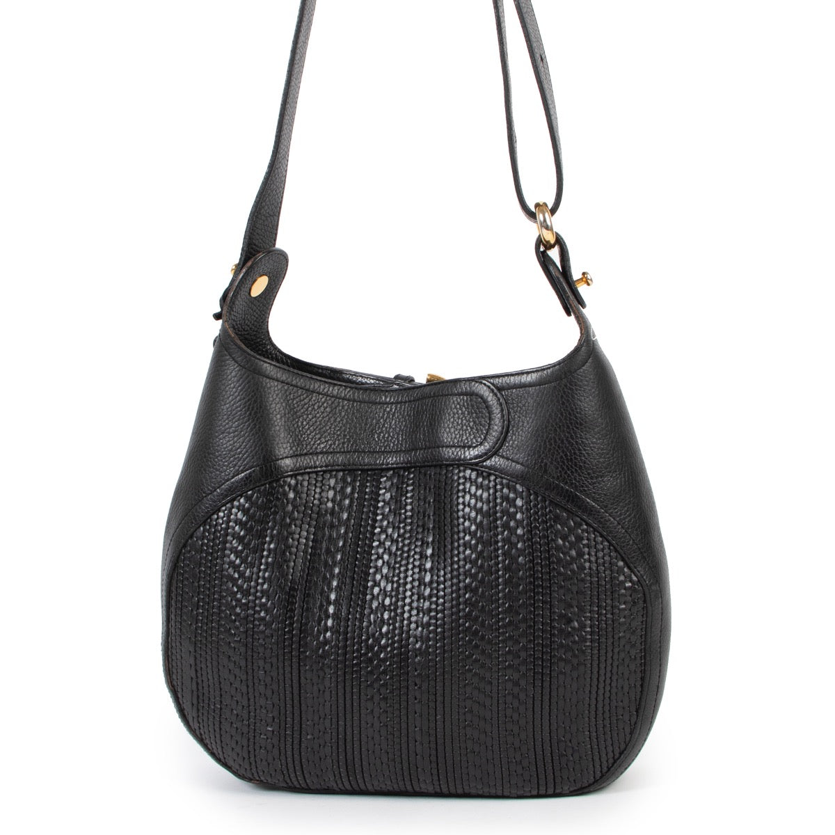 Delvaux Black Chardonnay Toile de Cuir Crossbody Bag