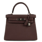 Hermès Kelly 28 Rouge Sellier Togo Palladium Hardware