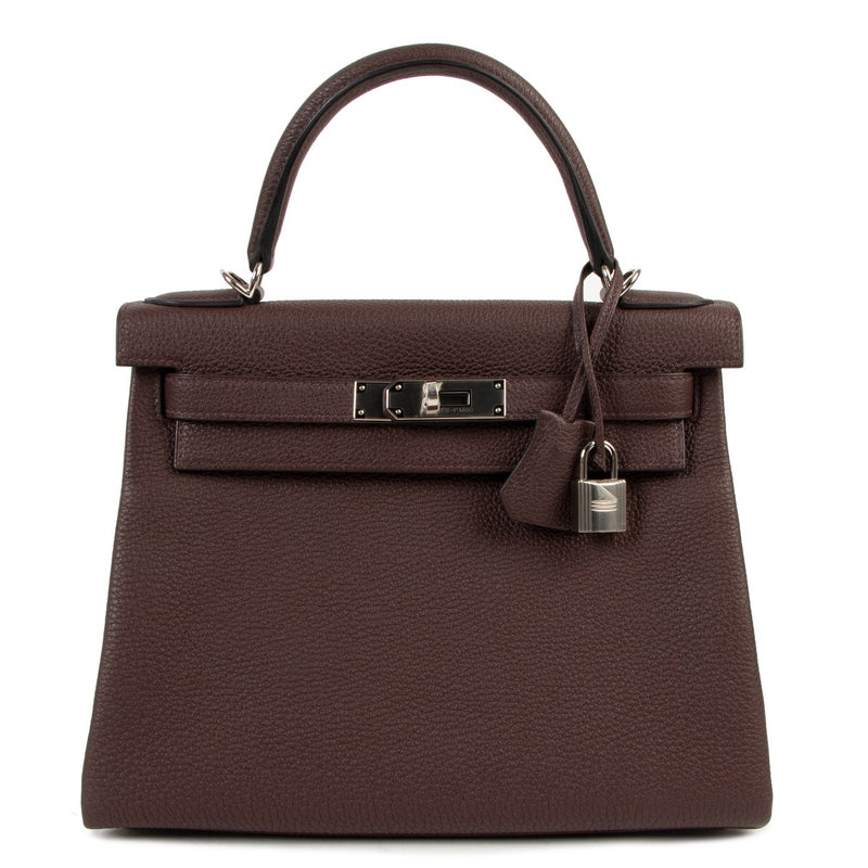 Hermès Kelly 28 Rouge Sellier Togo Palladium Hardware