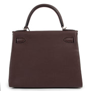 second hand authentic Hermès Kelly 28 Rouge Sellier Togo Palladium Hardware at labellov.com