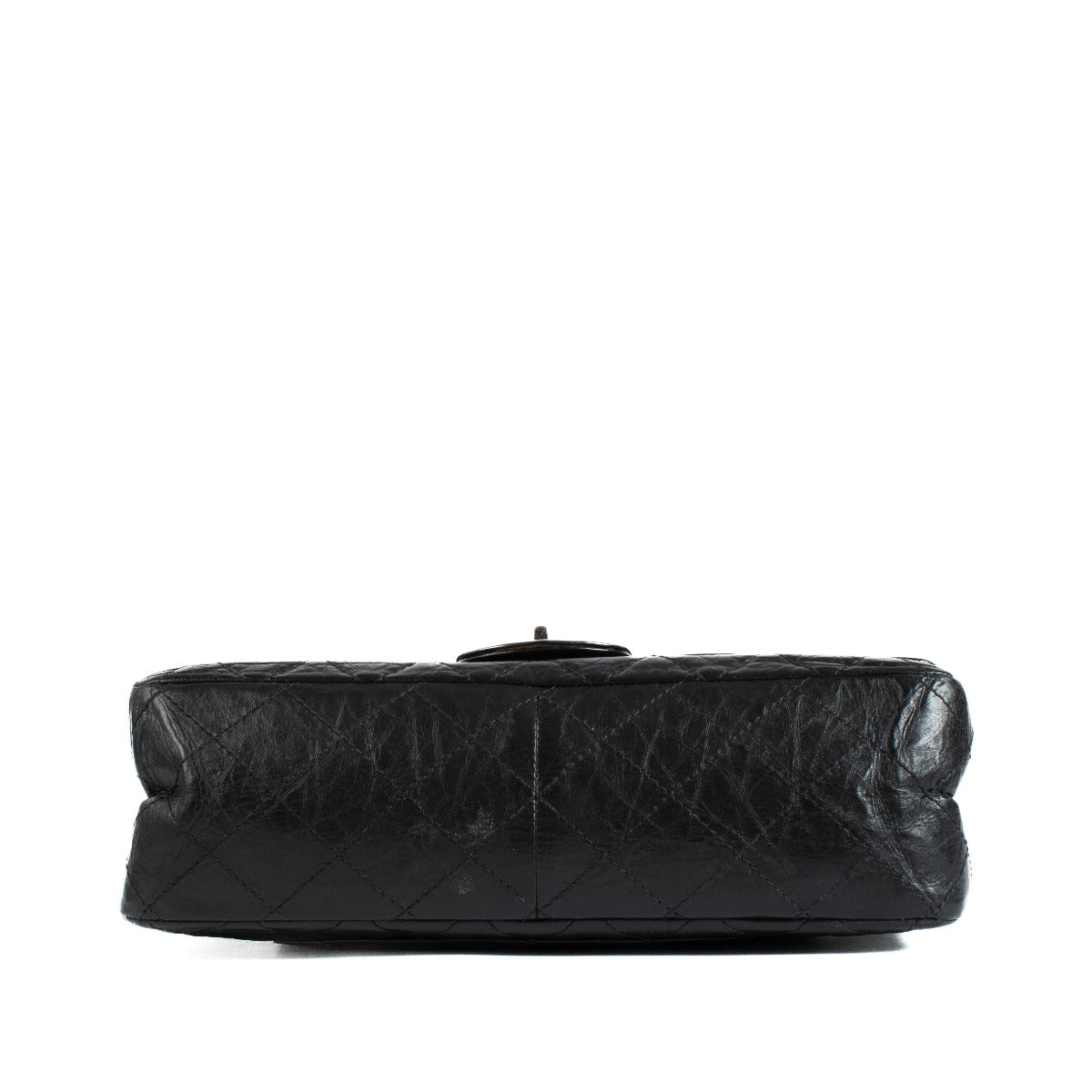 Chanel Zwarte Aged Calfskin Maxi Reissue 2.55 Tas