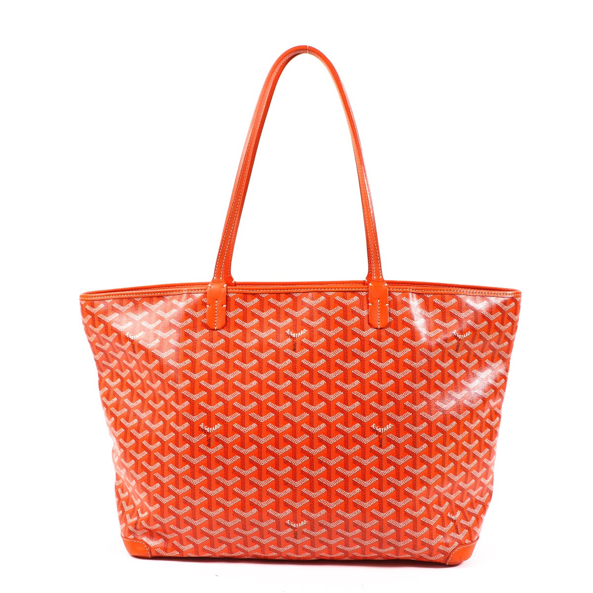 Buy an authentic second hand Goyard Orange Goyardine Artois MM Shoulder Bag in very good condition at Labellov.
