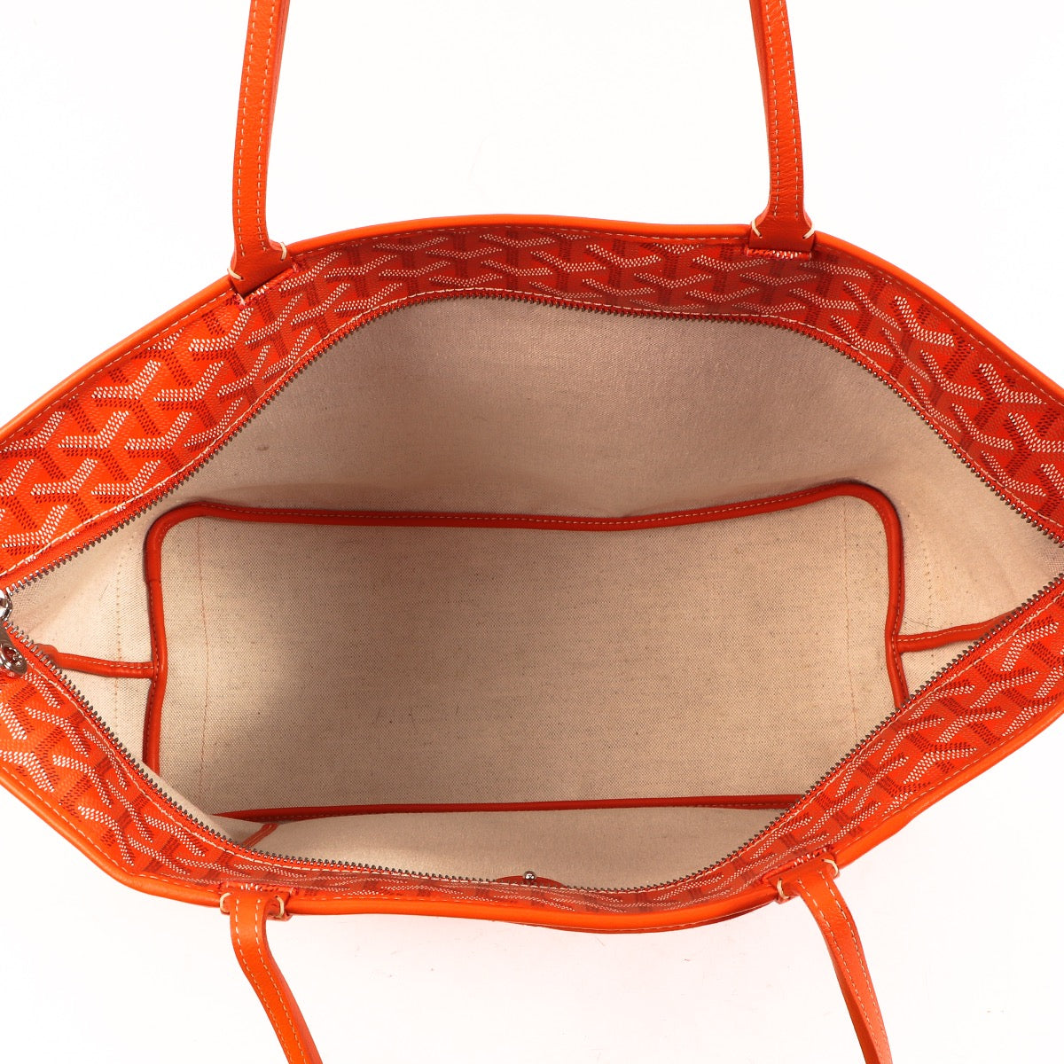 Buy an authentic second hand Goyard Orange Goyardine Artois MM Shoulder Bag in very good condition at Labellov.