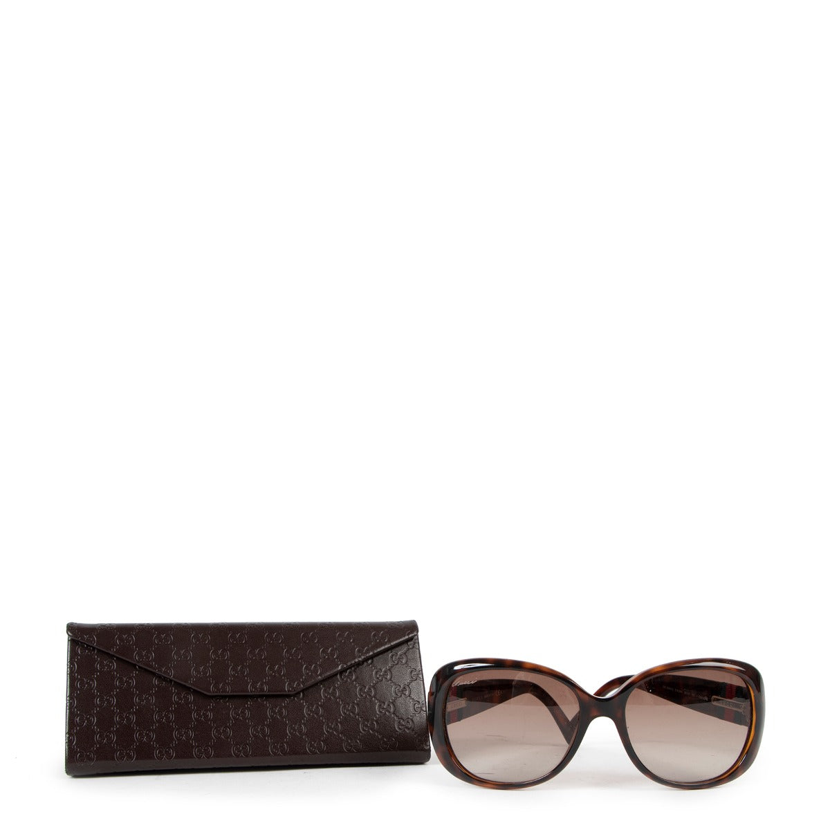 shop authentic second hand Gucci GG3644 Tortoise GG Web Sunglasses at labellov