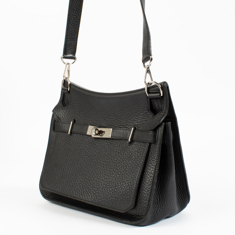 Shop 100% authentic second hand Hermès Jypsiere 28 Black Clemence PHW on Labellov.com