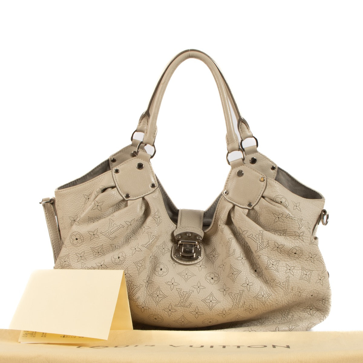 shop 100% authentic second hand Louis Vuitton Beige Neo L Mahina Hobo Bag on Labellov.com