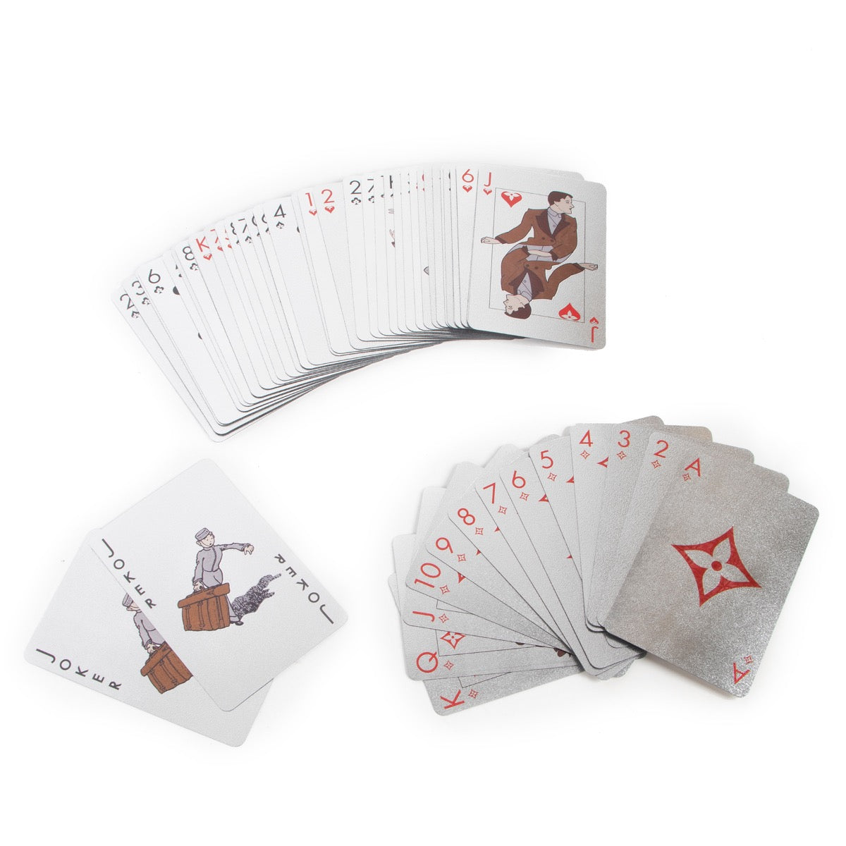 Buy an authentic pair of Louis Vuitton Gold and Silver Jeux De Cartes in pristine condition at Labellov
