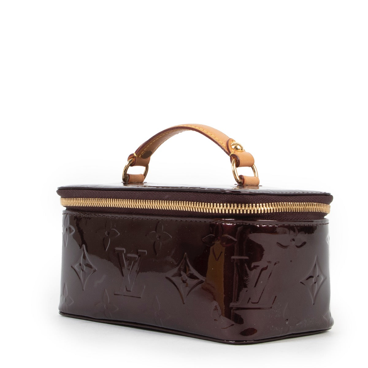 Buy an authentic second hand Louis Vuitton Amarante Vernis Jewelry Box in very good condition at Labellov